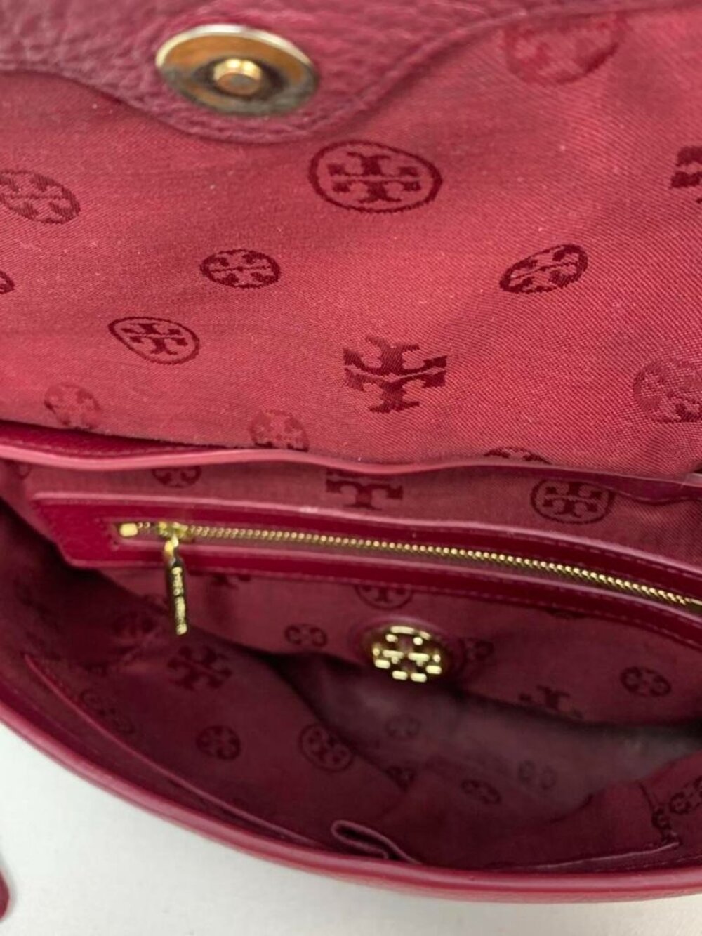 Tory Burch Burgundy Leather Crossbody Bag - Picture 8 of 8